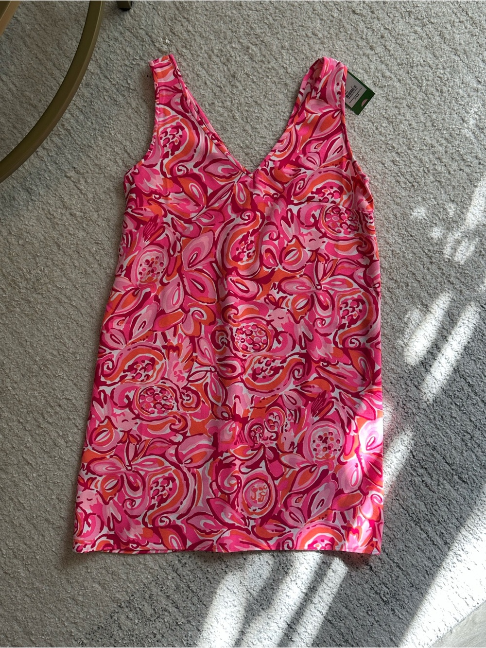 Lilly Pulitzer Pink Orange Swirl V-Neck Camisole Dress